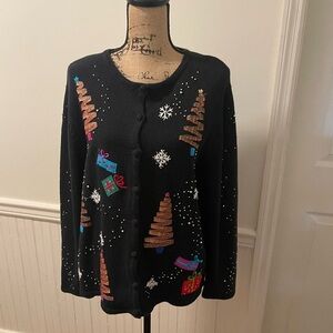 Christmas‎ Studio Joy cardigan sweater size XL